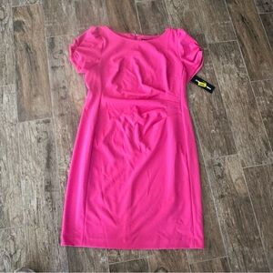 NWT Karl Lagerfeld Vibrant Pink Short Sleeve Dress